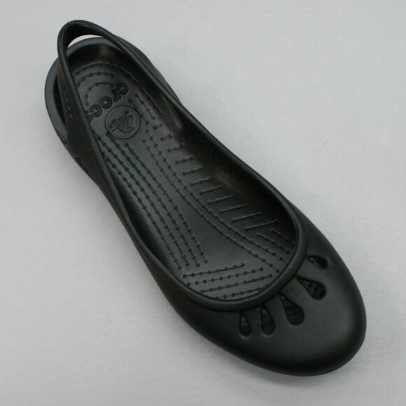NEW Crocs Ladies 9 Relaxed Fit Malindi Black Flats Slip-on Ballet Loafers Shoes - Picture 6 of 9